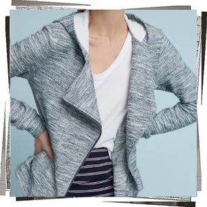 Lightweight Heather Gray Zip Up Biker Style Jacket (XS) by Saturday Sunday